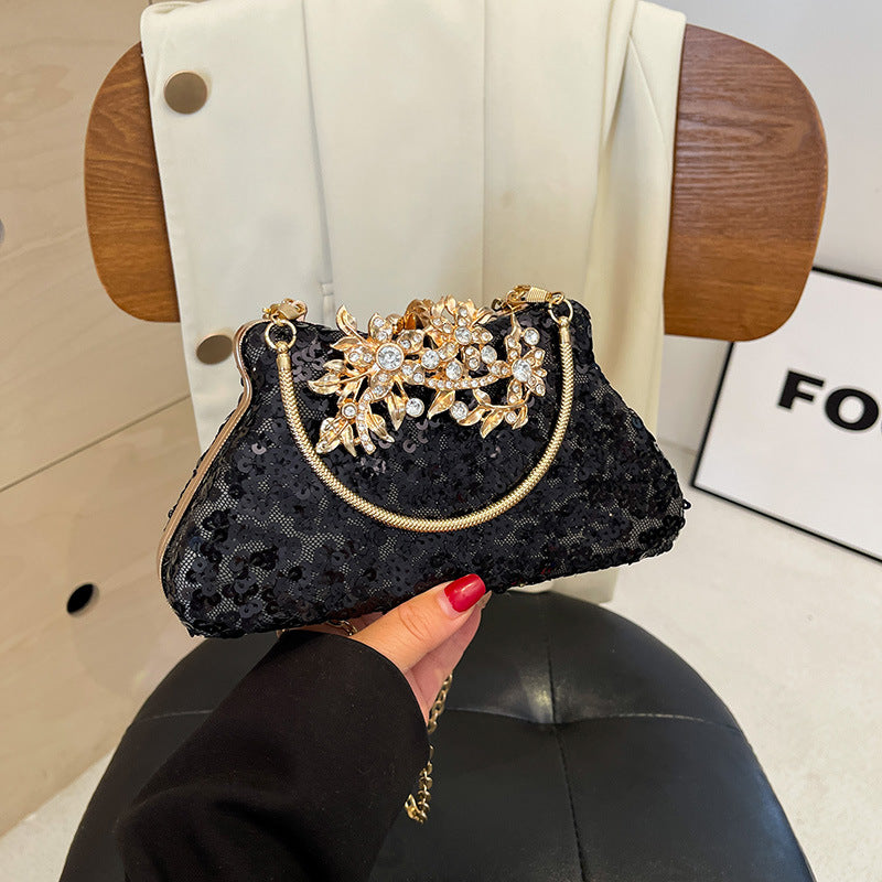 Wholesale Personalized Sequin Evening Bag  Niche Textile Shoulder Crossbody Bag